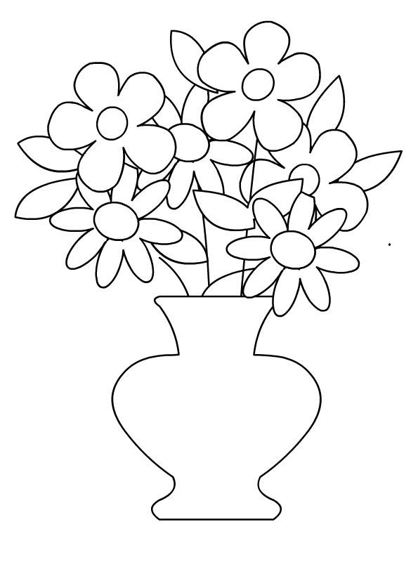 coloriages fleurs vases